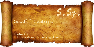 Sebő Szabina névjegykártya